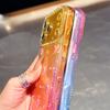 Glitter Cherry Gradient Colorful Flash Lens Film Protect Case for 17 Air 16 15 14 Plus 13 Pro Max  Wavy Curly Edge Diamond Cover