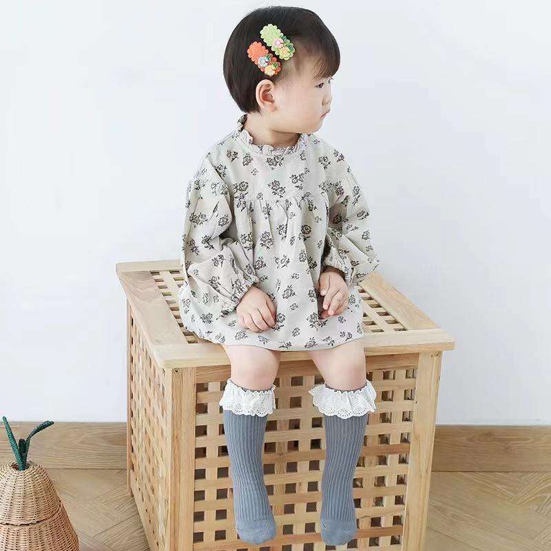 0-8Years Baby Cotton Socks Kids Toddlers Girls Princess Knee High Long Soft Cotton Lace Baby Children Socks Baby Girls Socks