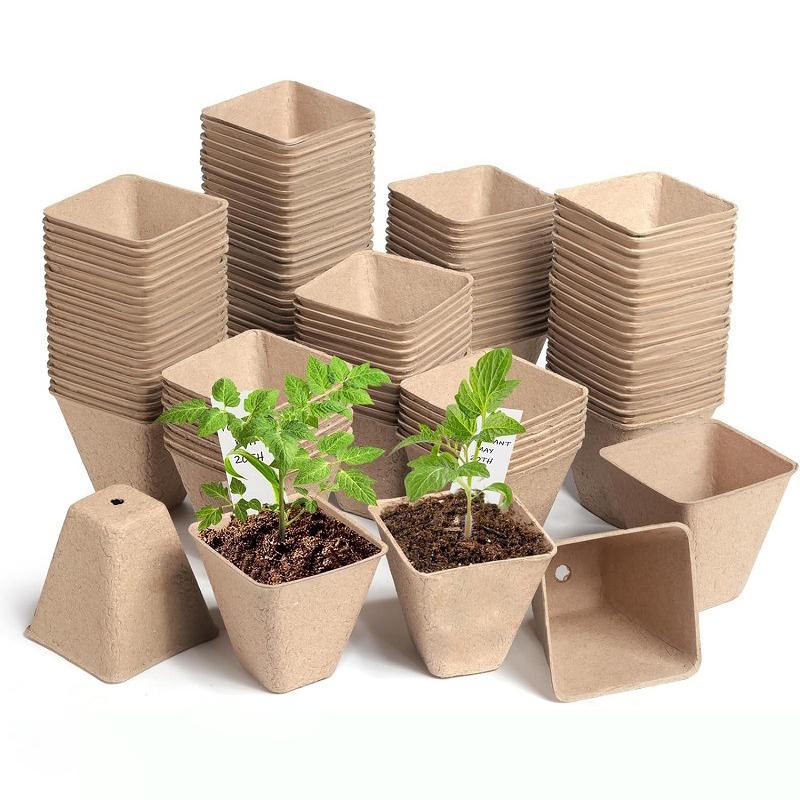Seedling Nursery Cups Eco-Friendly Growing Pot Tray Planter Paper Grow Plant Starter Flower Herb Biodegradable Garden Tools
