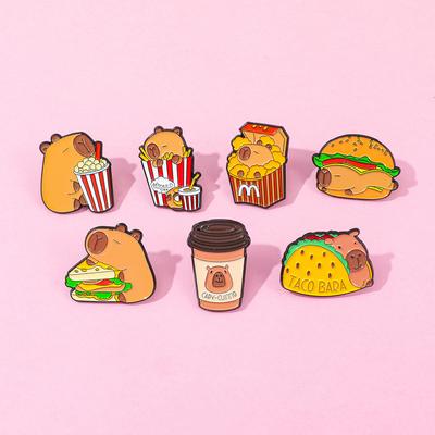 Fun Creative Personality Kapibara Metal Badge Physical Shape Small Capybara Alloy Brooch