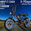 EBike S8 bezszczotkowy silnik 1000W, bateria 48V 17.5AH, 7-biegowy rower elektryczny z hamulcami tarczowymi, rower elektryczny terenowy