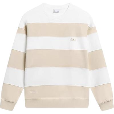 Li Ning Striped Soft Breathable Versatile Loose Sweatshirt Men Sweatshirt AWDTC63-1