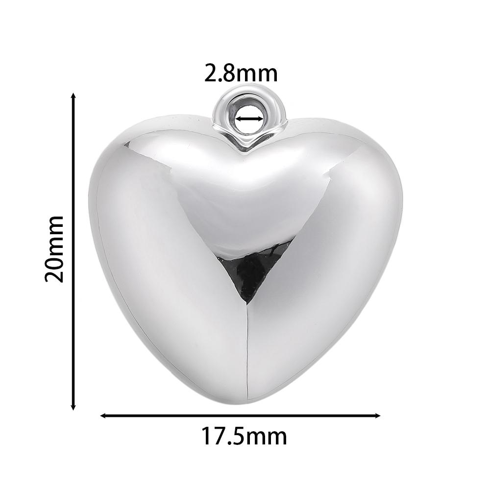 2pcs/Lot CCB Large Heart Shape Pendants Charms for DIY Earring Necklace Bracelet Jewelry Making Accessories Supplies