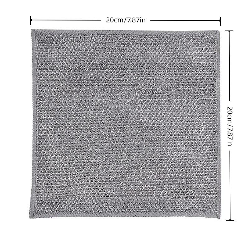 Steel Wire Cleaning Cloth Kitchen Rag Non-scraping Dish Towel Double-sided Household Stove Pot Cleaning Towel Silver 1pcs/5pcs/10PCS