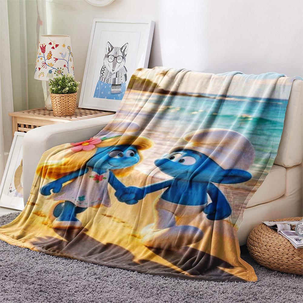Smurfs Hands Beach Blanket Sofa Blanket Blanket Machine Washable Digital Printing Sheet