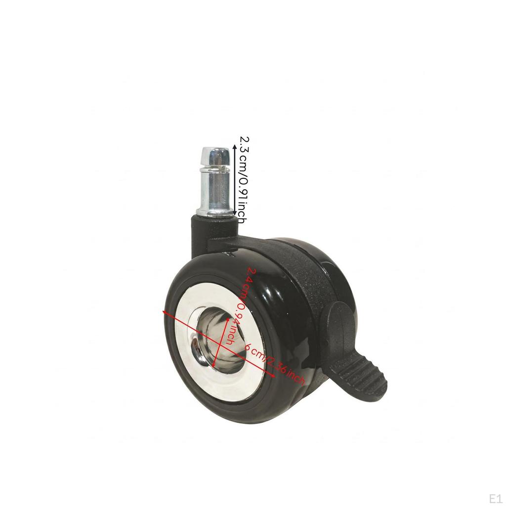 Noise Reducing Noiseless Swivel Caster Effortless Rolling Chair Wheel Set