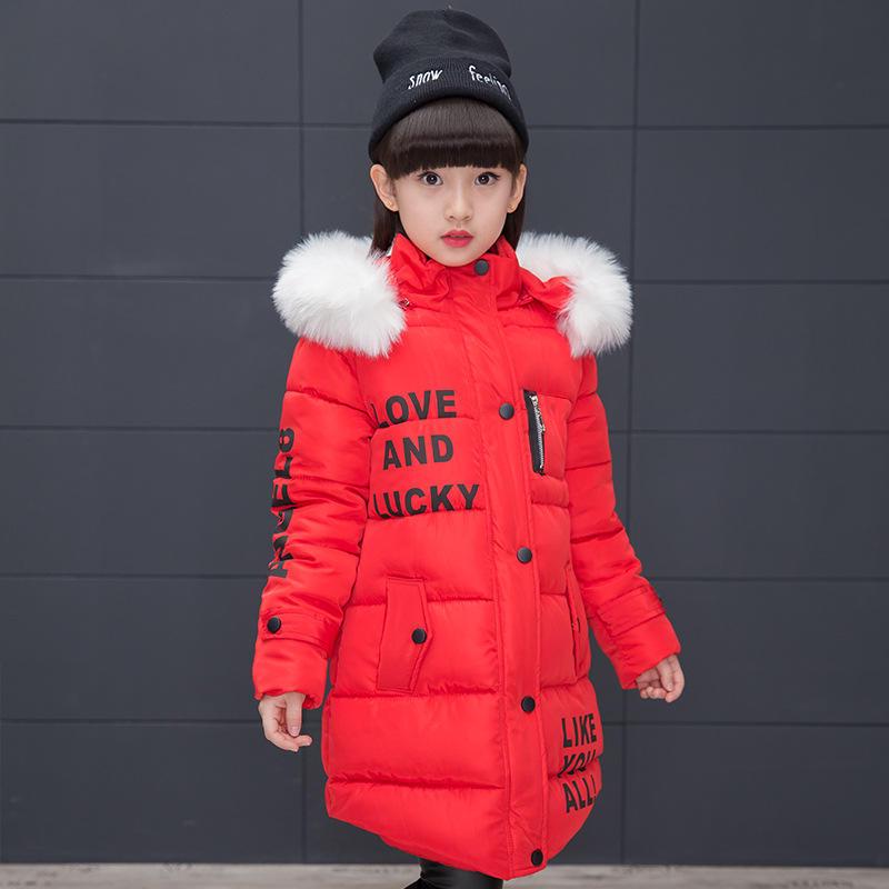 Koreanischen Stil mittellange Mädchen Daunenjacke Winter Mädchen gepolsterte Jacke Baby gepolsterte Jacke Kinderkleidung