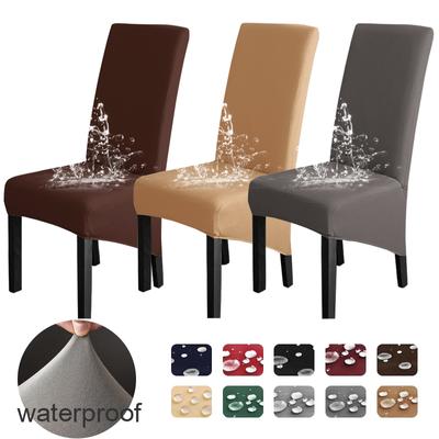Waterproof High Back(60-75cm), XL Size Solid Chair Covers Stretch for Dining Room Wedding Party Home Decor Case Chair Protector