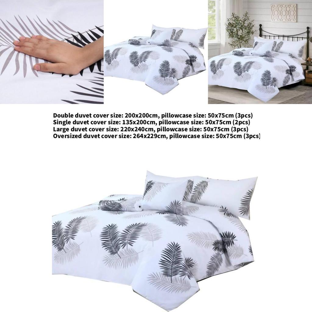 Cotton Polyester Leaf Design Bedding Set With Soft Touch For Single And Double Bed