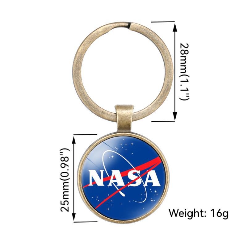 Nasa Logo Enkelzijdige Edelsteen Sleutelhanger Cartoonstijl Gemengd Materiaal Sleutelhanger