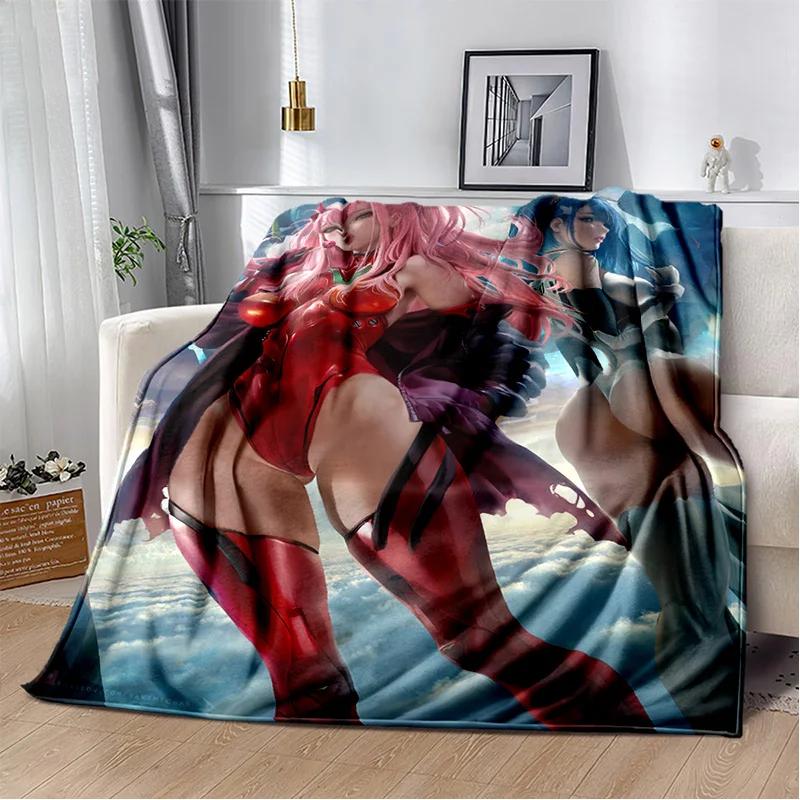 3D Sexy Girl Zero Two DARLING In FRANXX Soft Plush Blanket,Flannel Blanket Throw Blanket for Living Room Bedroom Bed Sofa Picnic