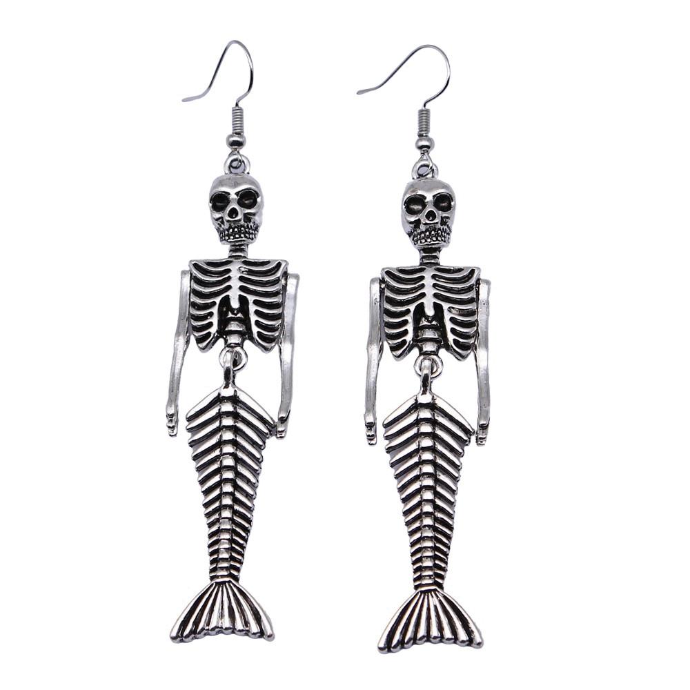 Halloween Charm Dangle Earrings Gothic Crescent Drop Earrings Dark Witchy Occult Jewelry