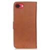 KHAZNEH For iPhone 16e Wallet Case Cowhide Texture Leather Flip Phone Cover