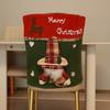 Christmas Santa and Snowman 3D Chair Covers for Holiday Home Decoration Soft Fabric Easy Installs Chair Back Covers 1PC