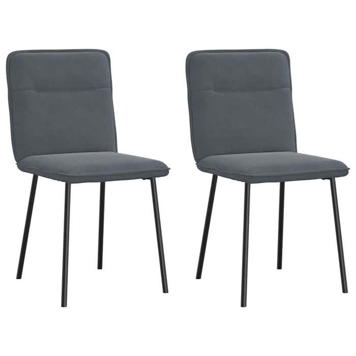 VidaXL Dining Chairs Set of 2 Dark Grey Velvet, Dining Chair, Kitchen Chair, Accent Chair, Chair, Chair of 4101210