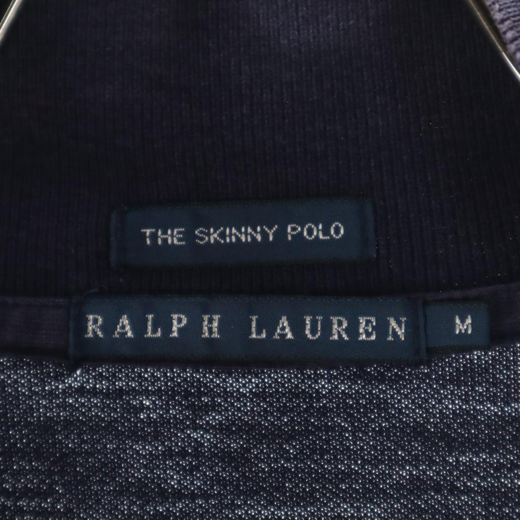 RALPH LAUREN Short sleeve skinny Polo shirt M Navy Fawn Women Used