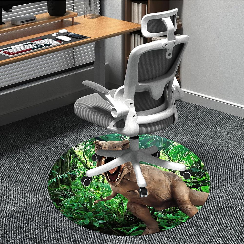 1pc Dinosaur, Prehistoric Chair Carpet for Office, Soft Comfortable Mat For Office, Living Room, Bedroom, Machine Washable Carpet yy251112026 80cm by 80cm