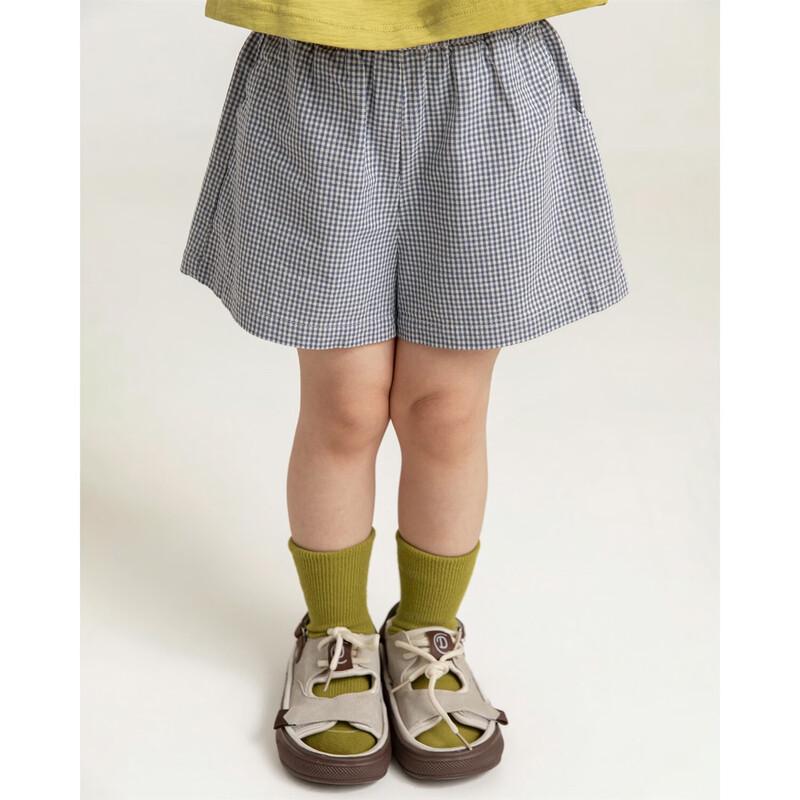 Youyou Girls' Retro Plaid Mid-Length Shorts