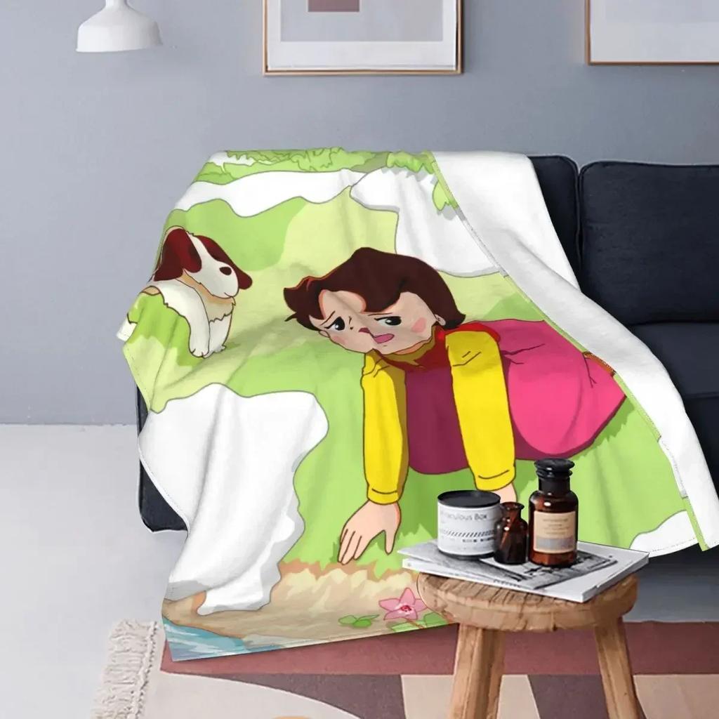 Heidi Dívka z Alp Deku Měkký Fleece Podzimní Teplý Flanel Animovaný Komiksový Kreslený Přehoz na Pohovku Postel Přikrývku