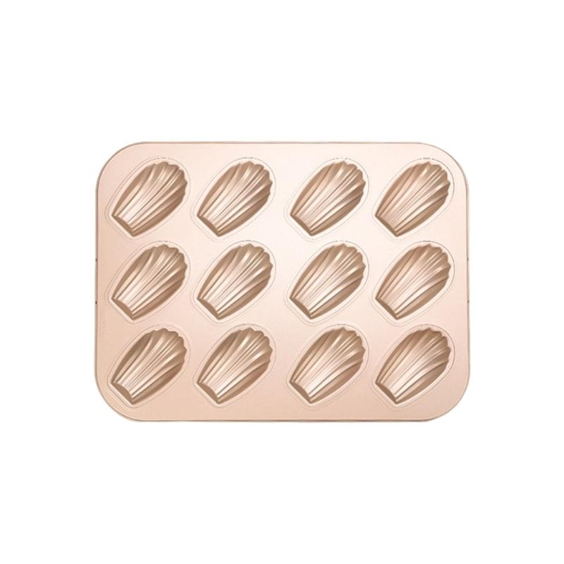 6/12 Cavity Shell Shape Madeleine Cake Pan Dessert Mold For Quick Baking Carbon Steel Nonstick Easy Cleaning Design