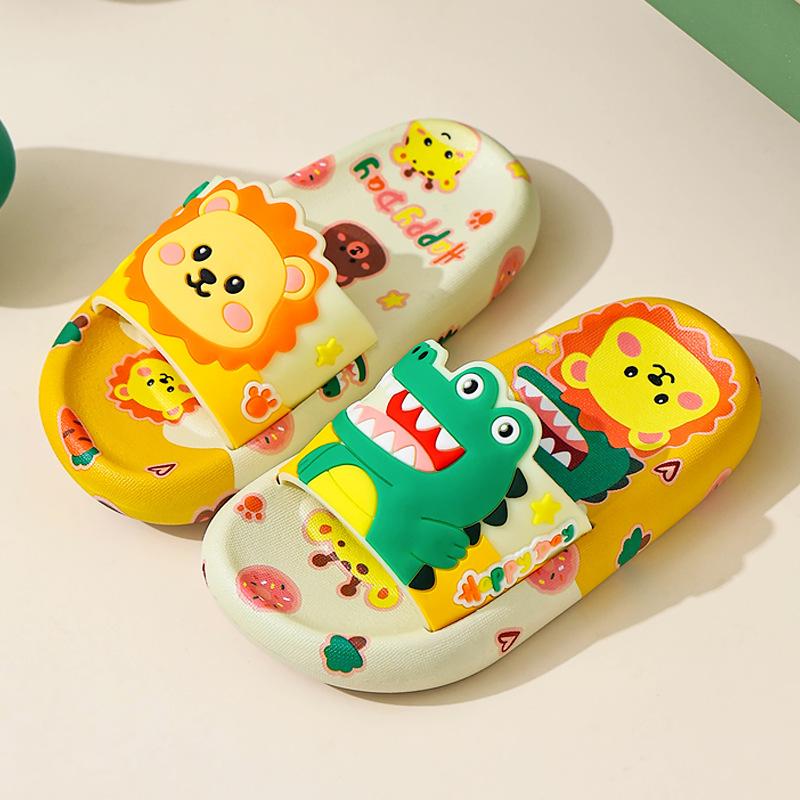 

Children s summer slippers for boys, cute cartoon baby slide sandals for home indoor use, non-slip soft-soled bath slippers 28-29Code（Inner Length1