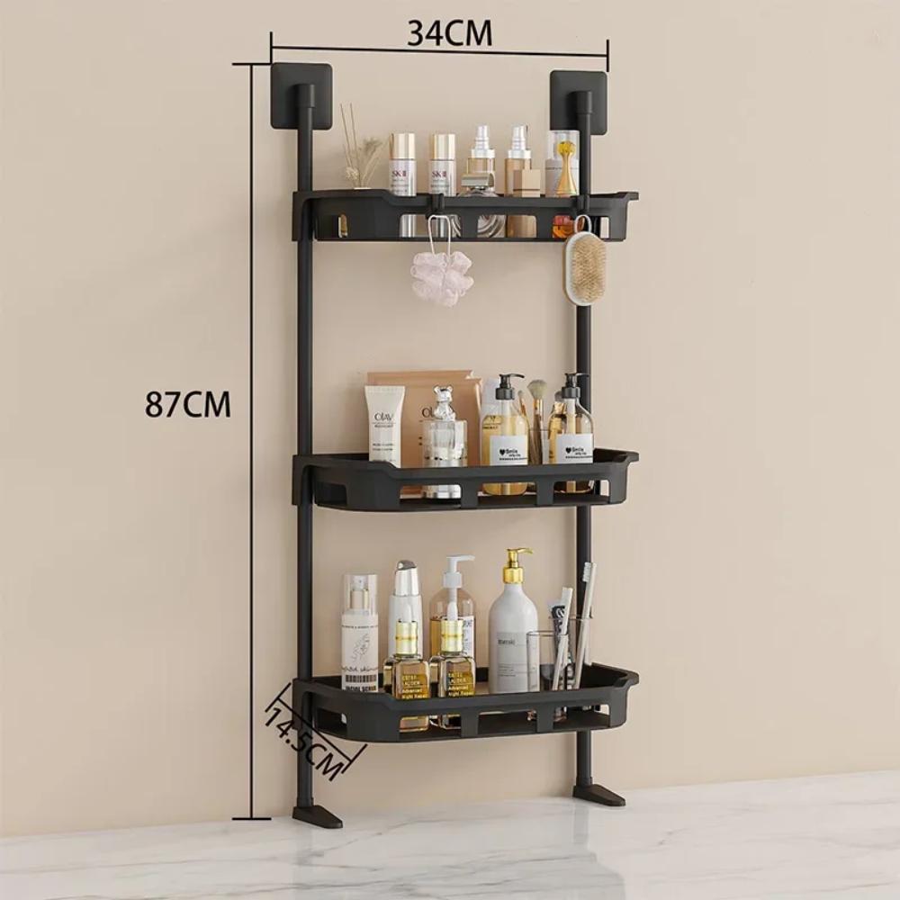 Bathroom Storage Rack Wall Mounted Shower Room Multifunctional Storage Rack Save Space Multilayer High-capacity Bathroom Shelves