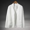 Men's Retro Chinese-Style Stand Collar Long Sleeve Linen Shirt