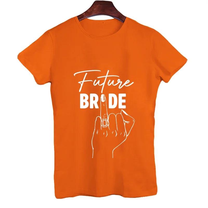Women Team Bride T Shirt Future Bride Tops Bachelorette T-shirt Short Sleeve EVJF Tshirts Ring Finger Wedding Hen Party Tees