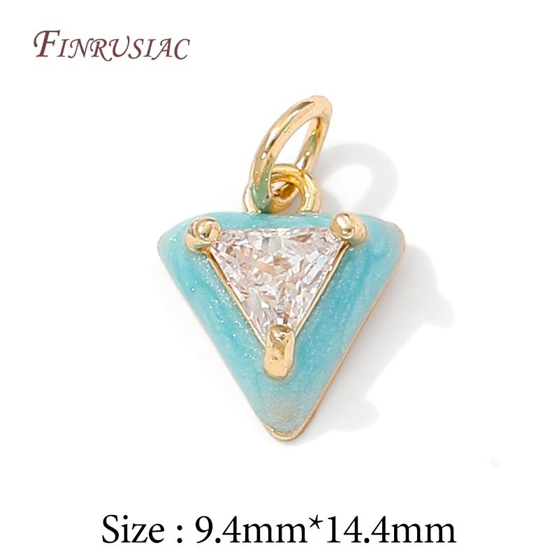 14K Gold Plated Enamel Charms with CZ Crystal,Heart Moon Pendant For DIY Jewelry Making,DIY Bracelet Necklace Earring Supplies