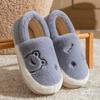 Bag heel cotton slippers home autumn and winter cartoon rabbit ears couple indoor cotton mop velvet warm platform shoes