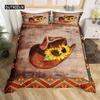 Exotic Farmhouse Western Cowboy Duvet Cover Set Twin King  Floral Bedding Set Cowhide Patchwork Comforter Cover Bedroom Decor