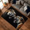 Crystal Velvet Tigers Roaring at Each Other in The Dark Print Rug Bedroom Living Room Home Decoration Rug Non-Slip Mat