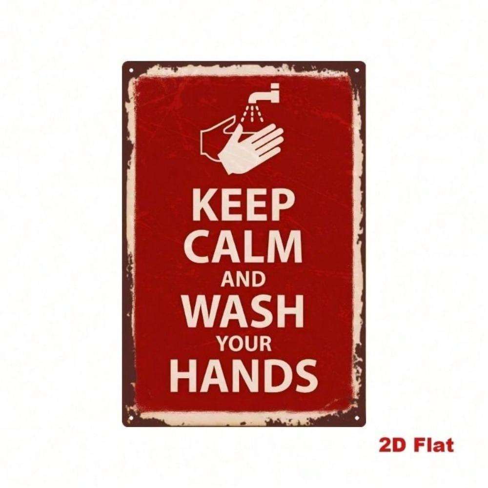 Keep Calm Metal Wall Sign Vintage Decor for Bathroom Kitchen Home