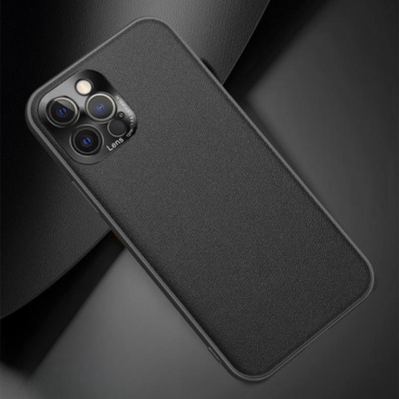 

Подходит для iPhone15, Полное покрытие с чехлом для телефона из гладкой кожи, Apple 14ProMax Металлический объектив 13, Противоударный защитный чехол 12 iPhone14promax чёрный