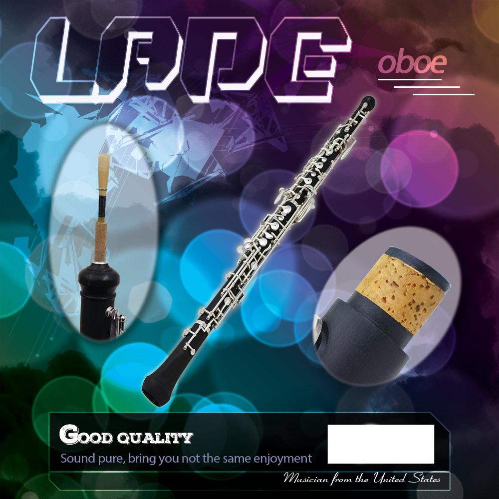 22 Keys Oboe Semi-Automatic Style C/Bb Key Oboe Black Cupronickel Silver-Plate Professional Wind Instrument with Gloves Case
