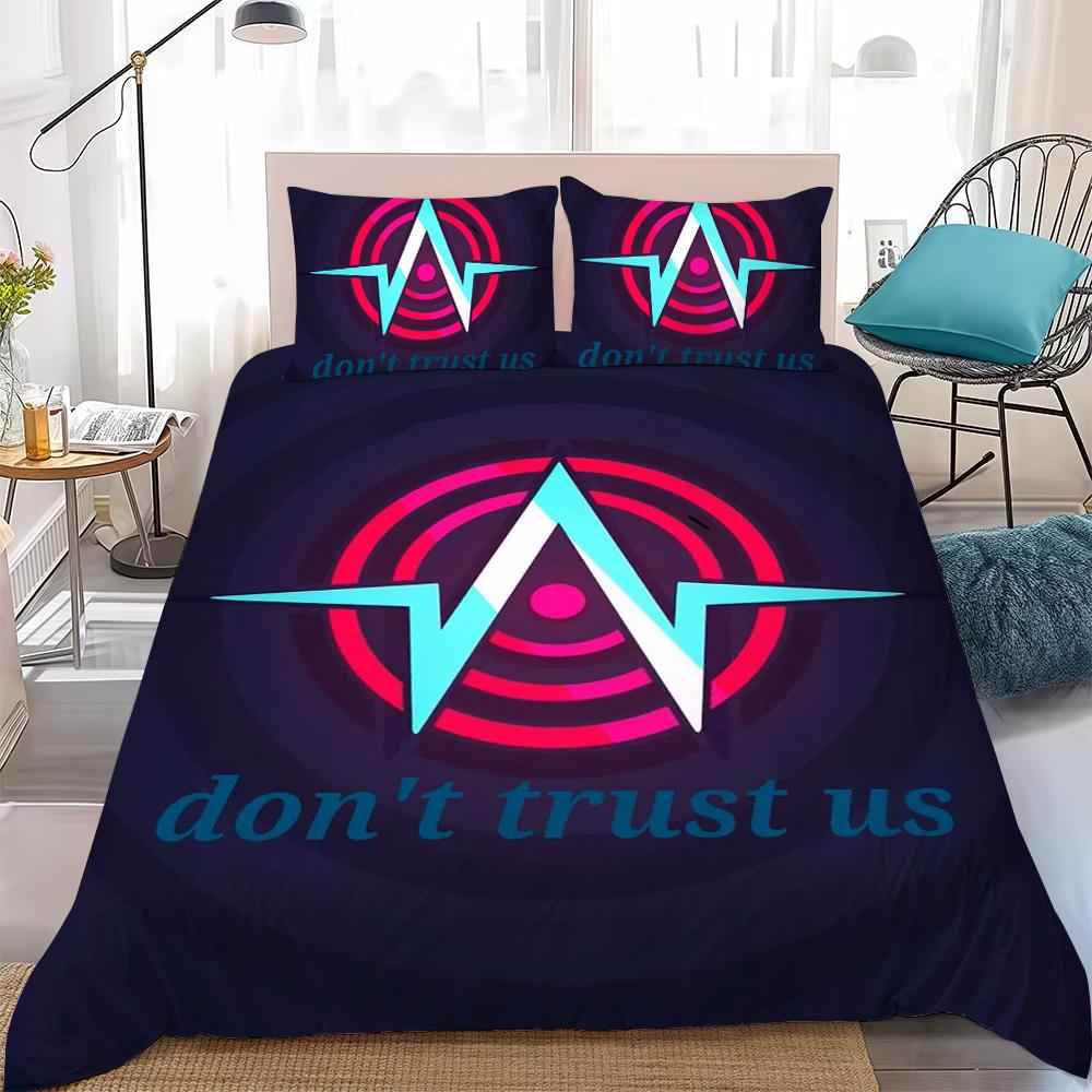 T-Trust Us Logo Duvet Cover Set Home Style Bedding Soft Laundry Cotton Bed 3 Piece Set Student Dormitory Gift