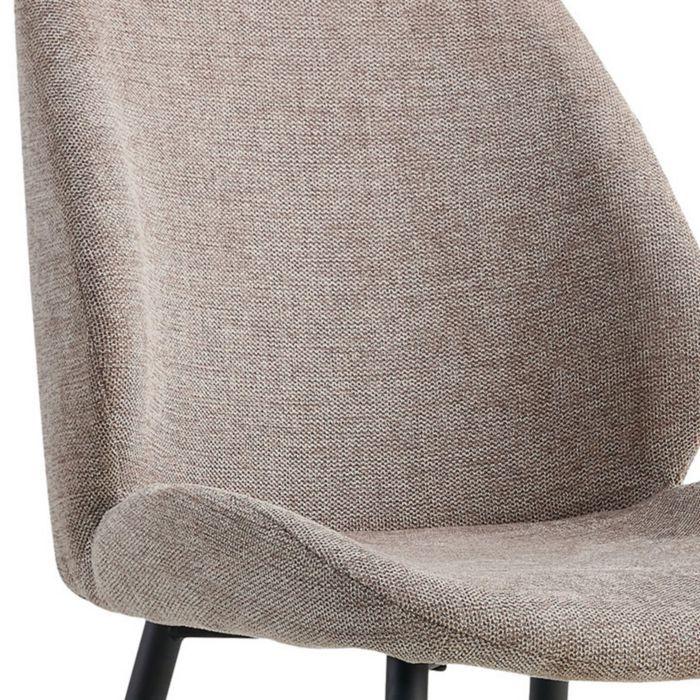 Chaise Monte Carlo Tissu Beige Et Pieds Noirs