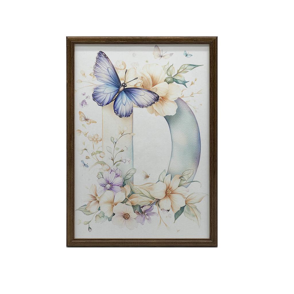 Plakat Litera D Z Motylem Plakat Litera D Z Motylem, 30X40 Cm, Rama Aluminiowa Czarna, Papier Matowy 230 Gsm