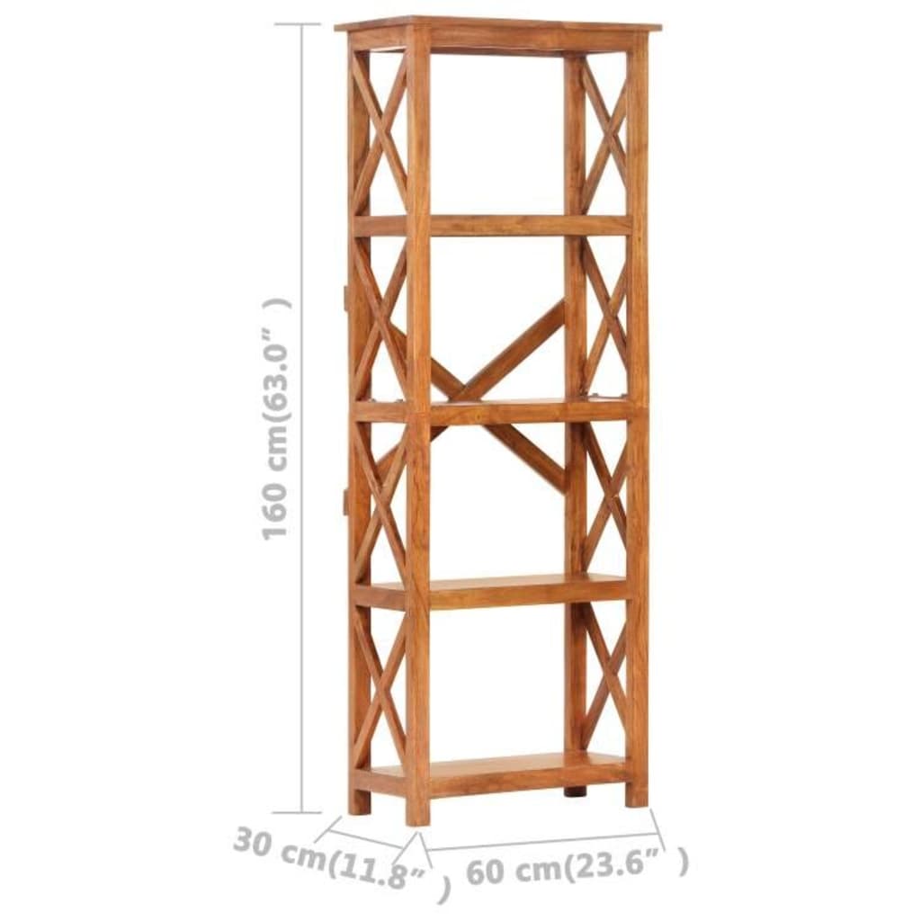 Bookshelf 60x30x160 Cm Solid Wood with Honey Colored Finish