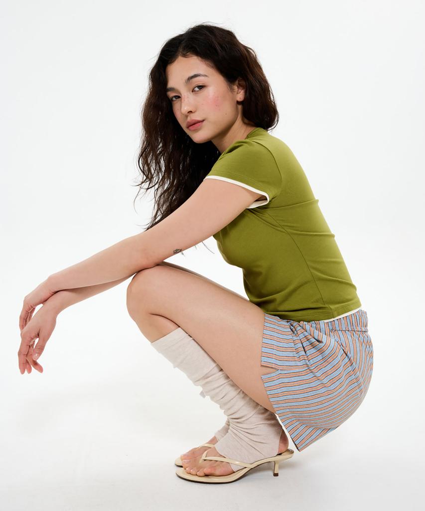 Jinokio (W)All Day Slim Fit Layered Top (Olive)