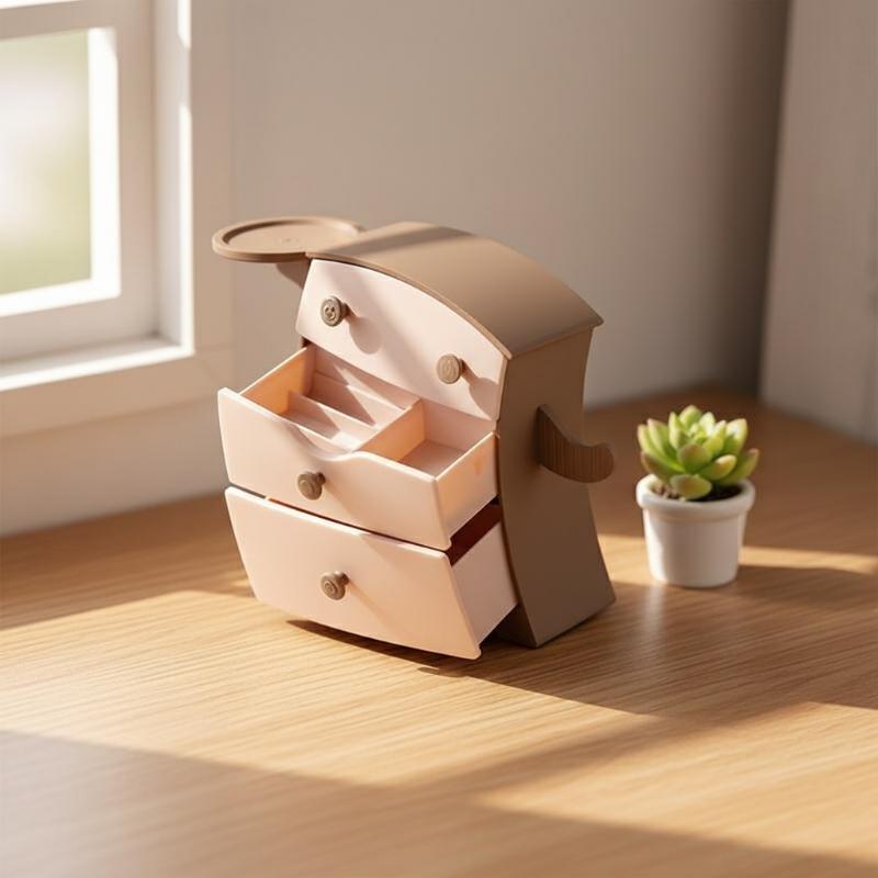 1/12 Miniature Dollhouse Furniture Model Storage Cabinet Cute Cartoon Style Kids Play House Accessories