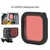 ABS Diving Lens Filter with Rope for GoPro 8 Action Camera Waterproof Shelllight Red
