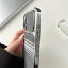 Carbon Fibre Kevlar Texture PC Phone Case For iPhone 17 16 15 14 13 Pro Max Plating Large Window Shockproof Bumper Cover