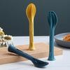 3Pcs/Set 3 In 1 Travel Foldable Cutlery Set Japan Style Plastic Cutter Fork Spoon Student Dinnerware Set Home School Camps Kitchen Tableware