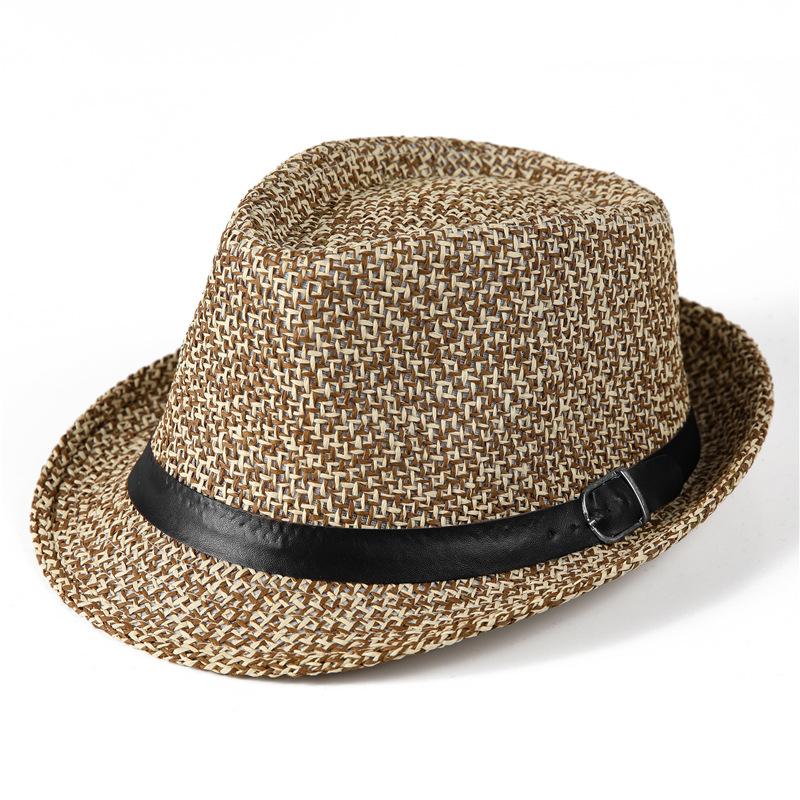 Straw Hat Men's Fashion Sunshade Top Hat Women's British Retro Jazz Hat Gentleman's Hat Sun-proof Hat