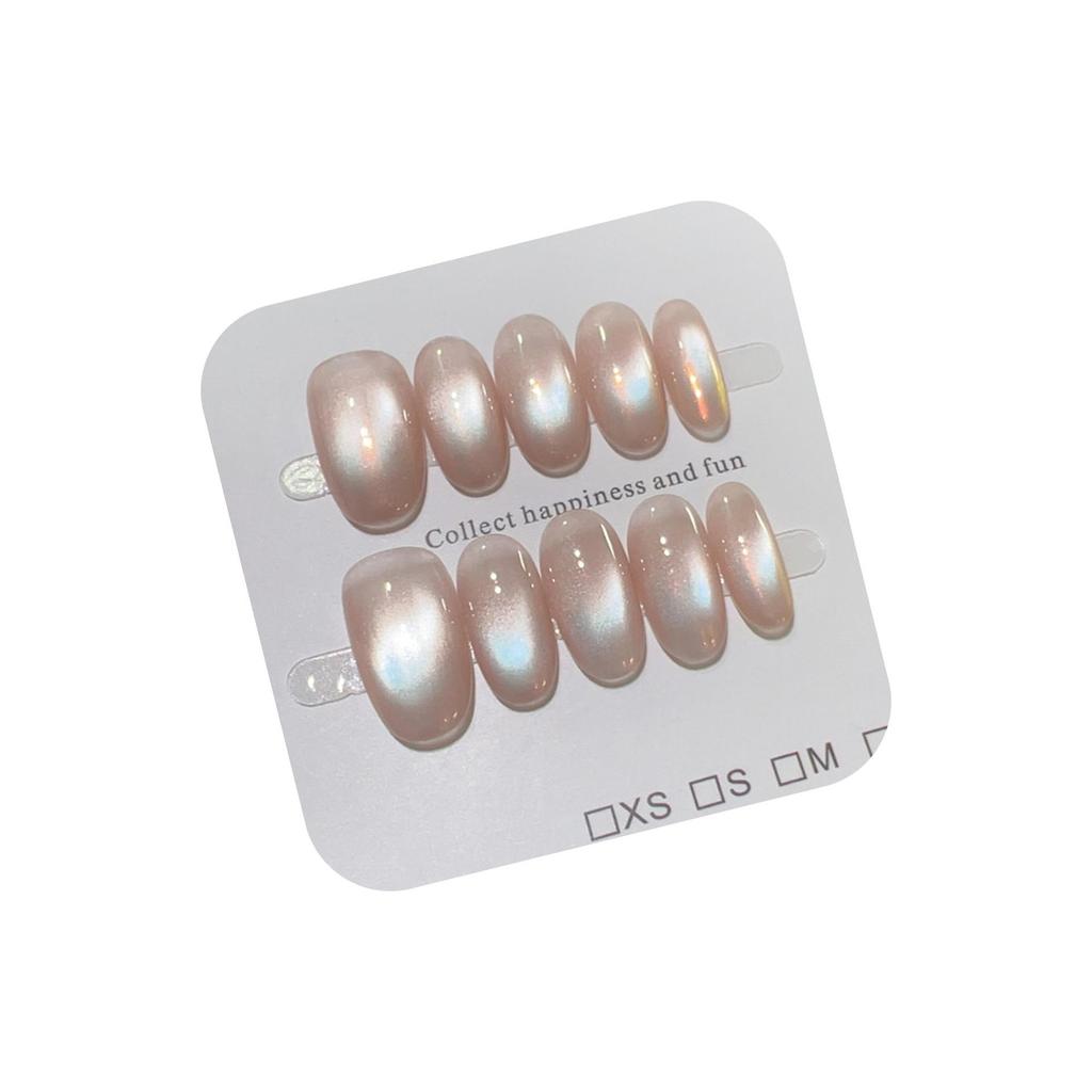 Soft & Dreamy: Iridescent Nude Pink Glass Manicure Patches - Versatile, Exquisite, Gentle, Whitening Wear.