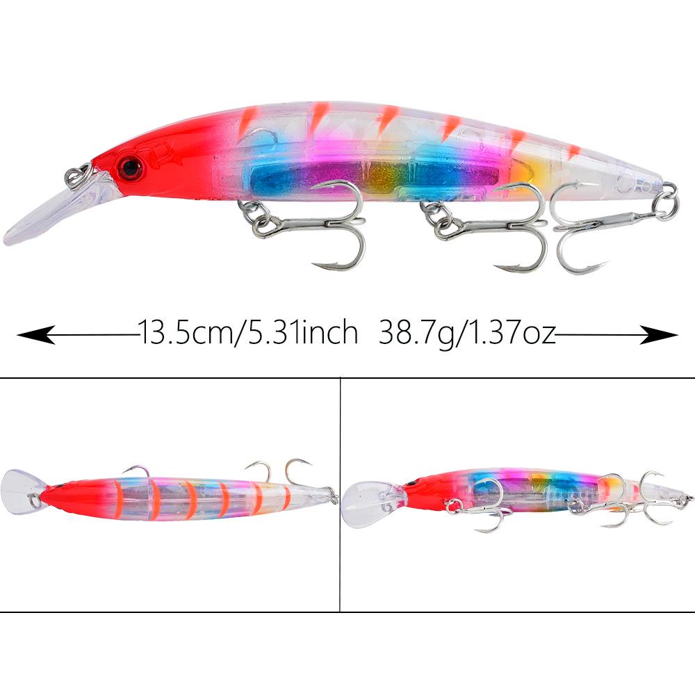 Sinking Minnow: 13.5cm, 38.7g Artificial Sea Fishing Lure, Hard Bait.