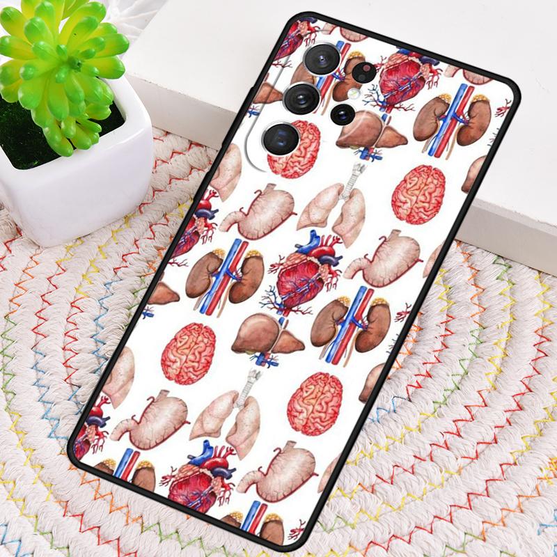 Medical Human Organs Brain Kidney Silicone Phone Case For Samsung Galaxy Note 10 Pro S26 S25 S24 S23 S22 S21 Plus Ultra Cover