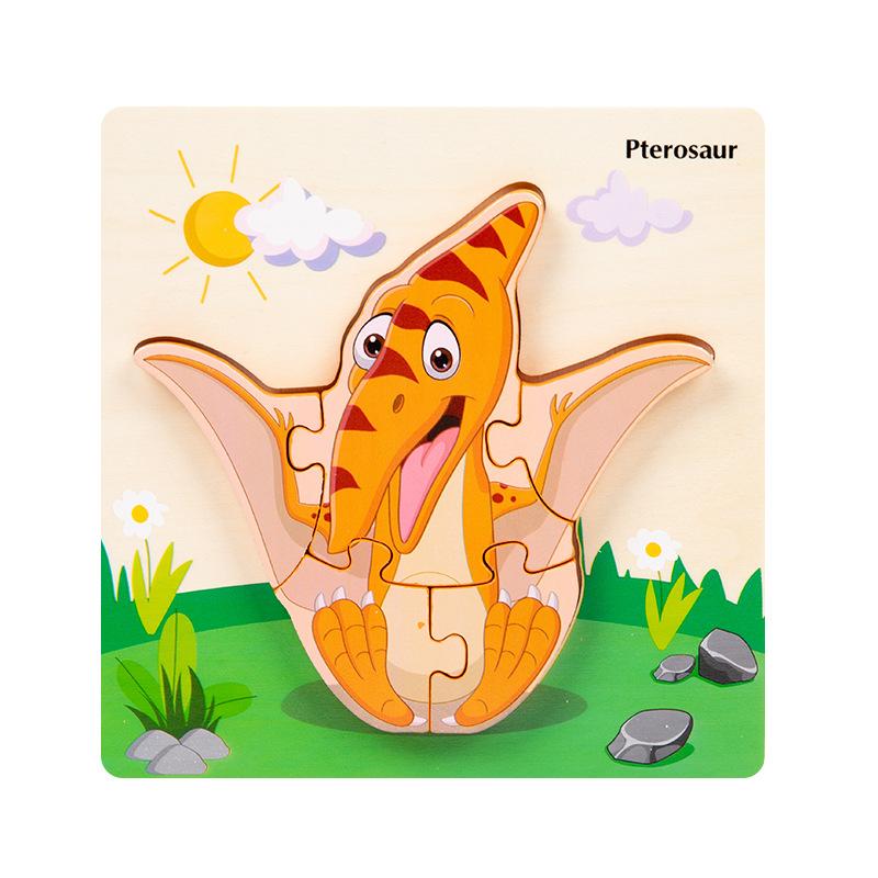 Wooden Children'S Early Education 3D Three-Dimensional Word Puzzle Animal Traffic Puzzle Enlightenment Parent-Child Interaction Educational Toy