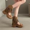Cool Boots for Women with Tassel,willow Nail,height Increase 2026 Summer New Roman Sandals Fashion Short Boots Botas Para Mujer